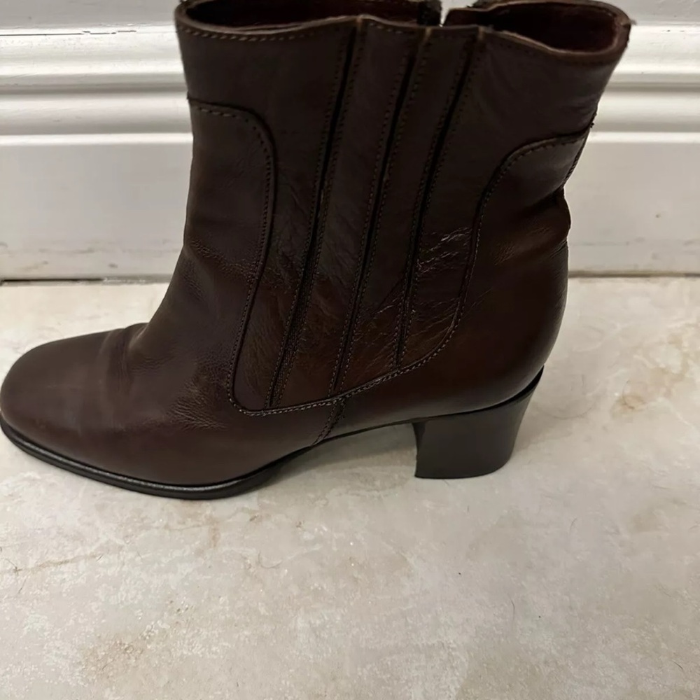 Franco Martini/ Maogany Italy Women’s Ankle High Boot. 36.5 EU Sz 6 US, Leather